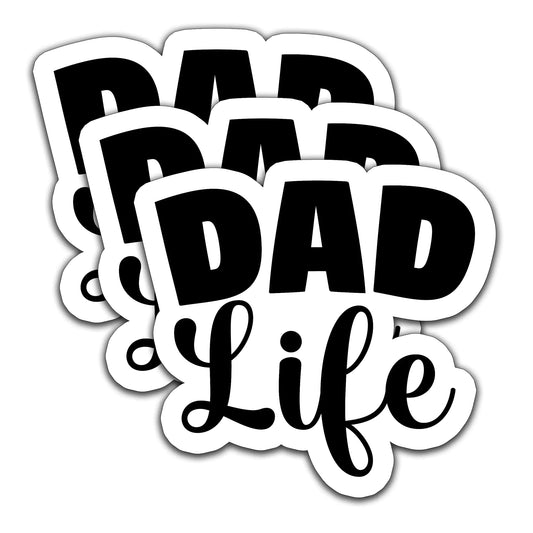 (3Pcs) Dad Life Sticker Dad Stickers Dad Decal Father Stickers Waterproof Vinyl Decals for Books Laptops Phones Water Bottles Tumblers Fathers Day Gifts for Dad Daddy Papa 3 x 2.8 Inch